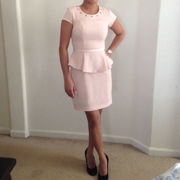 Peplum baby pink dress