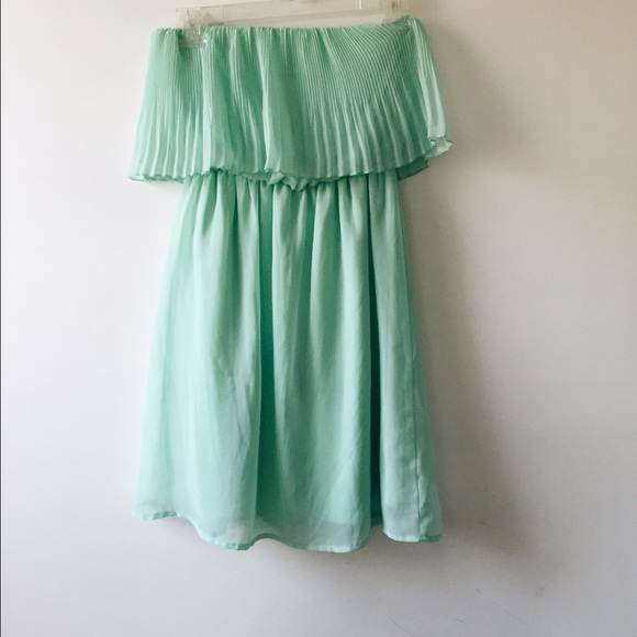 Everly Mint Strapless Dress - Picture 1 of 1