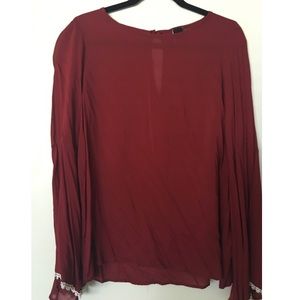 Red Long Sleeve Top
