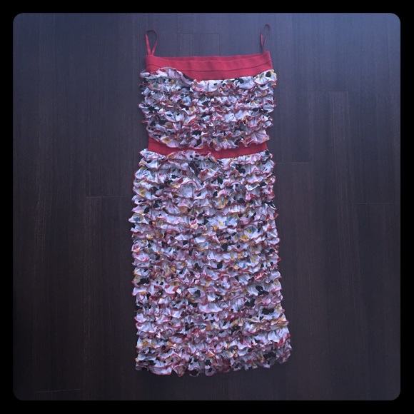 Diane Von Furstenberg Silk Layered Ruffle Dress