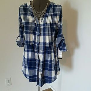 NWT Blue button up blouse
