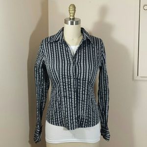 Black and Silver Metallic Button Down