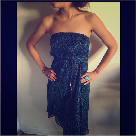 New Roxy High Low Navy Blue Pattern Dress Size S - Picture 1 of 3