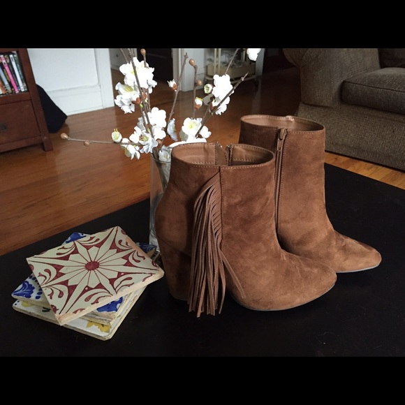 Forever 21 Shoes - Faux Suede Fringe Booties