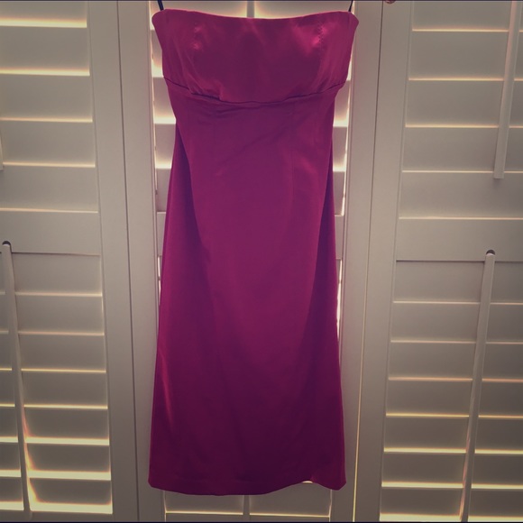 Bebe Fuschia Satin Dress