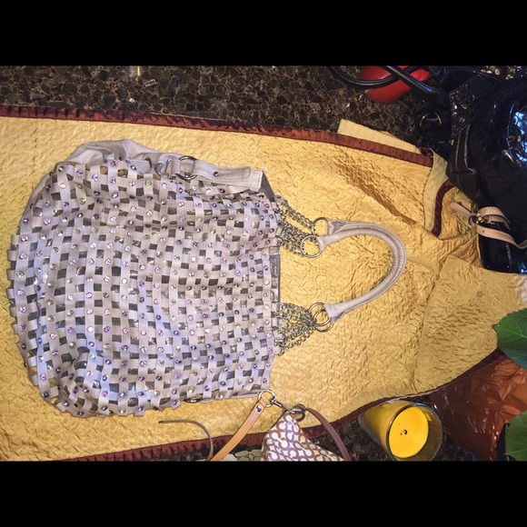 studded bag with chains