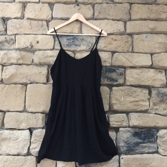Black mini dress with pockets