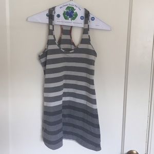 Lululemon Cool Racerback 6 Grey Stripe