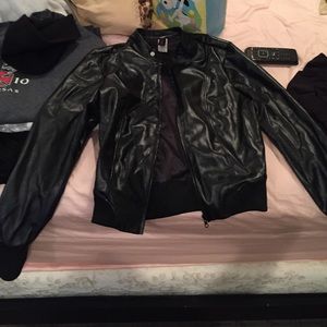 Black leather jacket