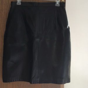 Black leather skirt