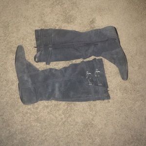 Grey suede boots