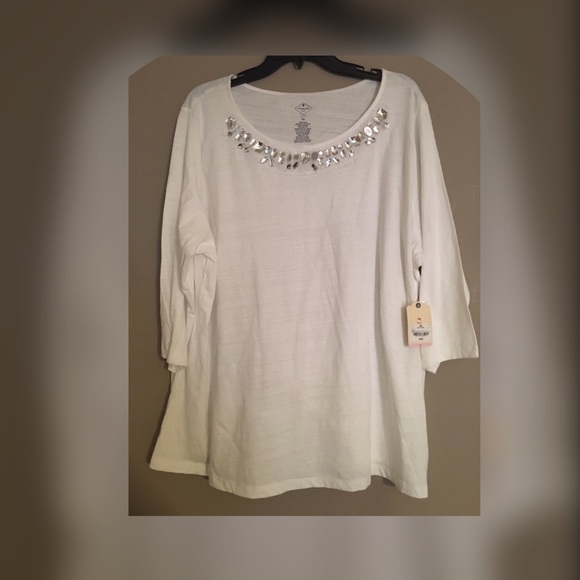 St. John's Bay women's white 3x blouse.