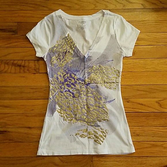 Purple and gold glitter tee
