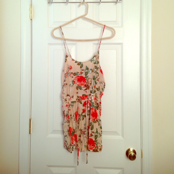 nude floral print romper