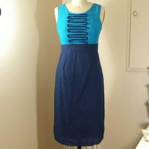 Blue Knee Length Dress