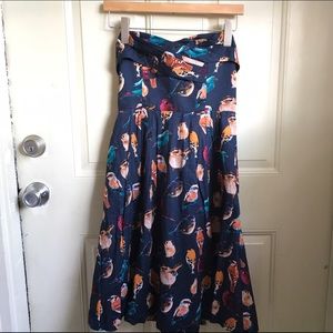 Anthropologie Strapless Bird Dress