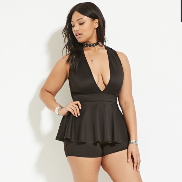 Black short style romper