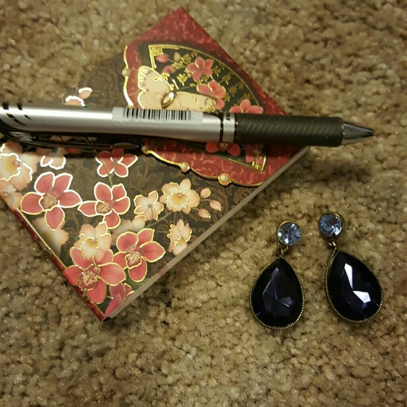 Ladies purple and blue stone earrings