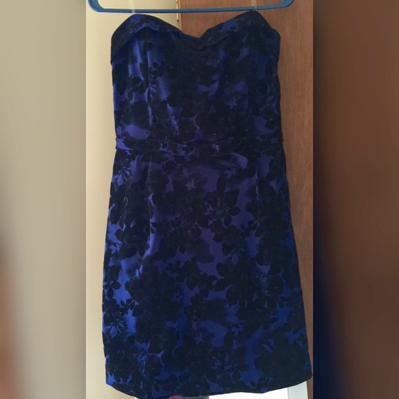 Navy dress w/ black flowers