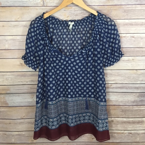 Joie Tops - Joie Peasant Top with Tassels