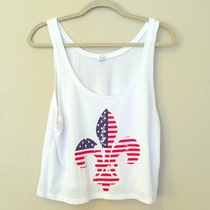 FINAL PRICE America Fluer di lis crop tank!
