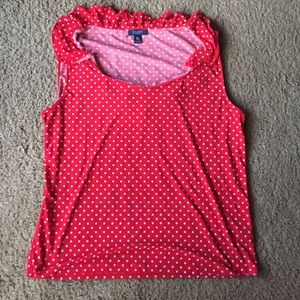 Red polka dot top