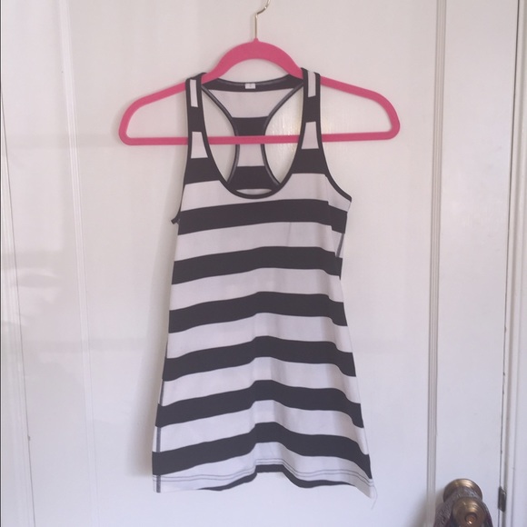 Lululemon Cool Racerback Black/White Stripe 6