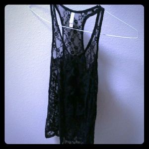 Lacy black tank top