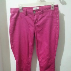 Metallic pink jeans