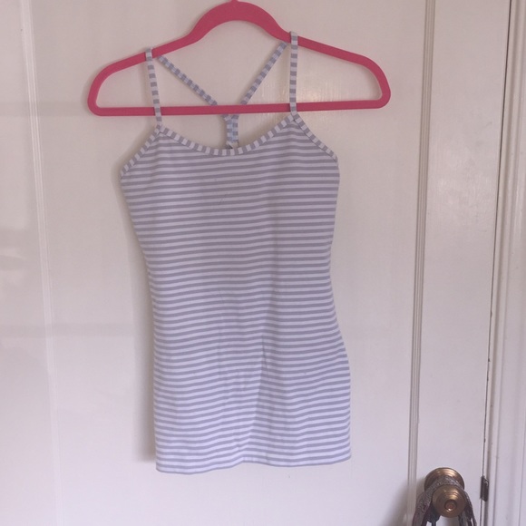 Lululemon Power Y Grey and White Stripe 6