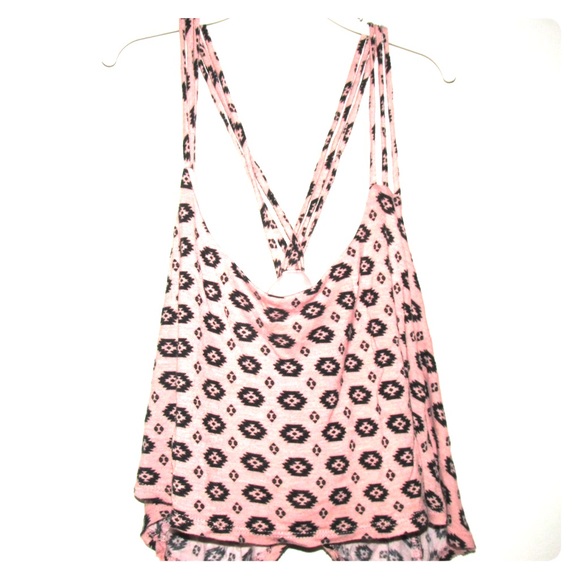 Pink and Black Crop Top