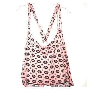 Pink and Black Crop Top