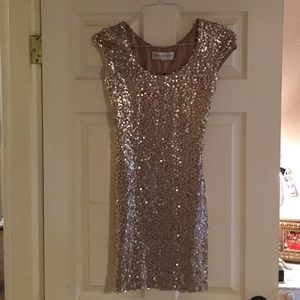Gold Sequin Formal Dress