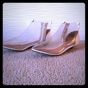 Jeffrey Campbell clear booties.