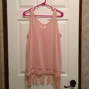 NWT sleeveless top with lace & tassel detail