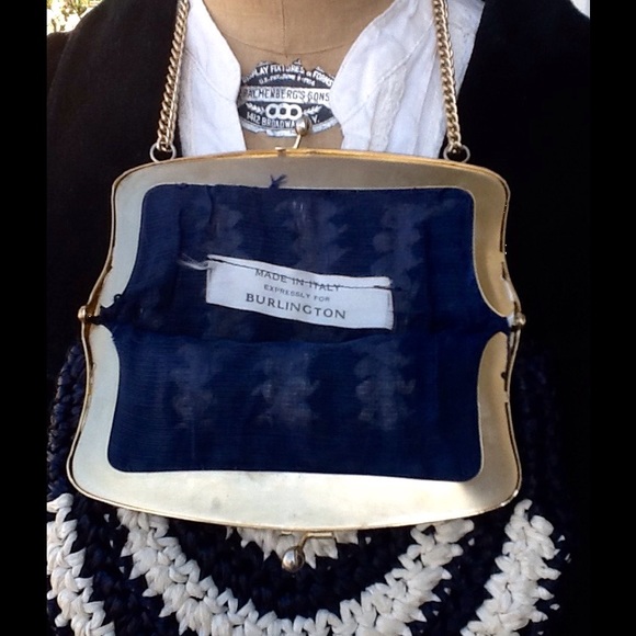 VTG MACRAME RAFFIA/STRAW PURSE - Picture 3 of 3