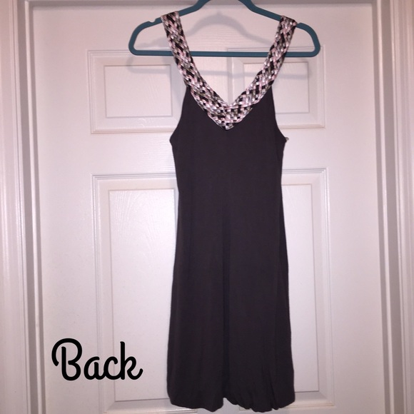 Gray Soprano Dress with Woven Neckline - Picture 2 of 4