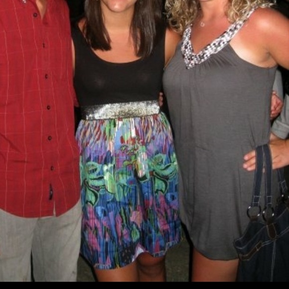 Gray Soprano Dress with Woven Neckline - Picture 4 of 4