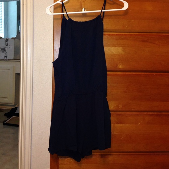 navy halter romper, price firm