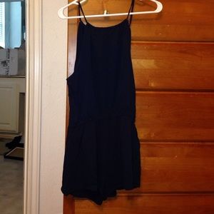 navy halter romper, price firm