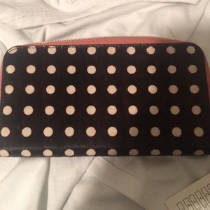Anthropologie Polka Dot Zip Wallet