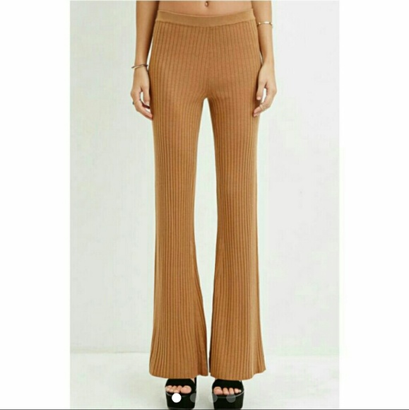 ribbed bell bottom pants