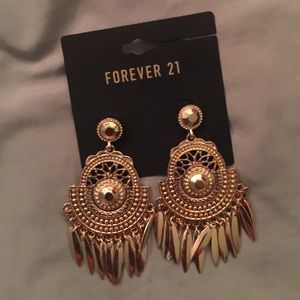 forever 21 gold tribal earrings