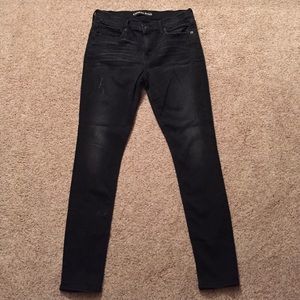 Black washed skinny jeans