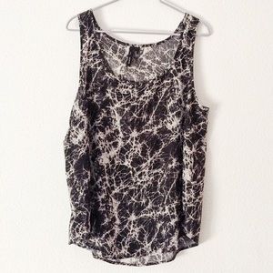 black marble electric print tank top