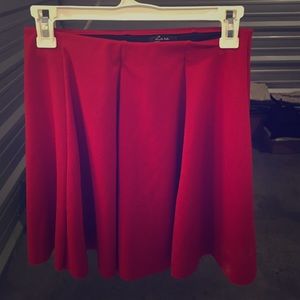Zara Deep Red Pleated Miniskirt Size Medium