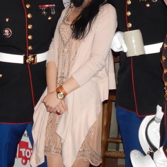 Angie Coral Beaded Dress