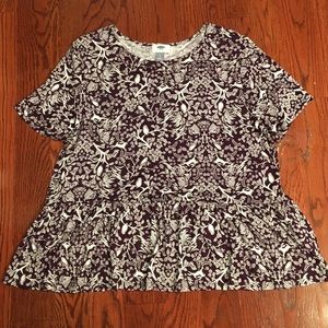 NWOT Burgundy Peplum Top
