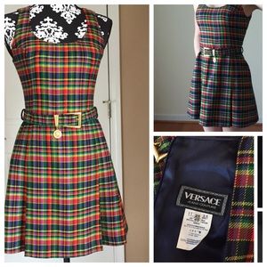 Versace 100% Virgin Wool Fit & Flare Dress