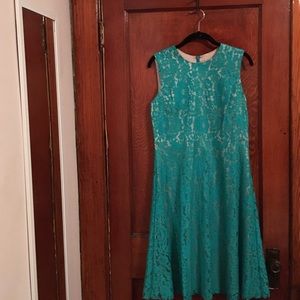 Green lace dress